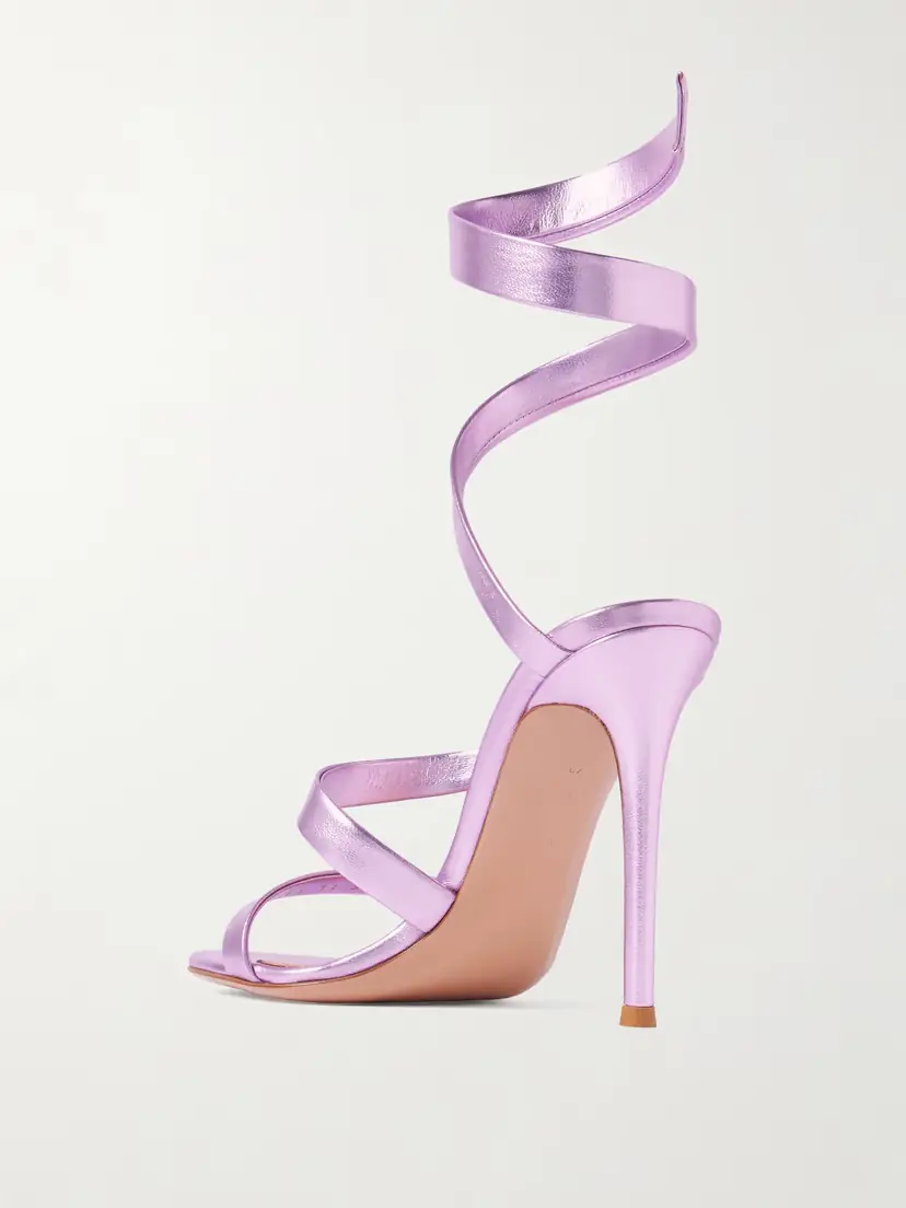 Gianvito Rossi Opera 105 Metallic Leather Sandals | Thumbnail 3 Gianvito Rossi Opera 105 Metallic Leather Sandals | Thumbnail 3