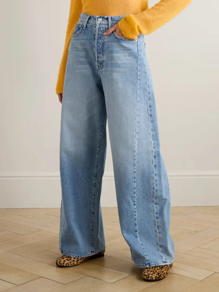 Mother The Pipe Dream Button Sneak High-rise Wide-leg Jeans | Thumbnail 3