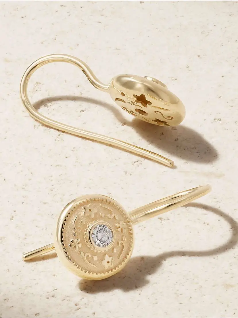 Marlo Laz Southwestern Lasso 14-karat Gold Diamond Earrings | Thumbnail 3 Marlo Laz Southwestern Lasso 14-karat Gold Diamond Earrings | Thumbnail 3