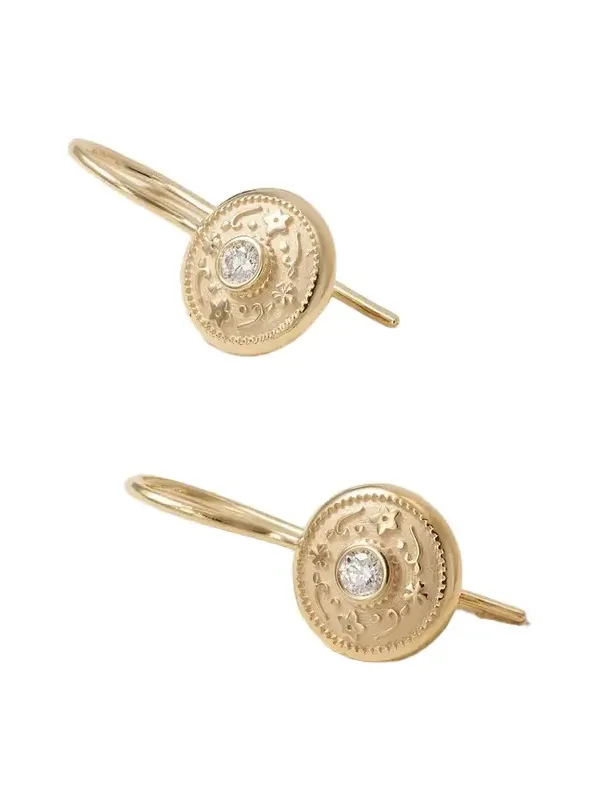 Southwestern Lasso 14-karat Gold Diamond Earrings