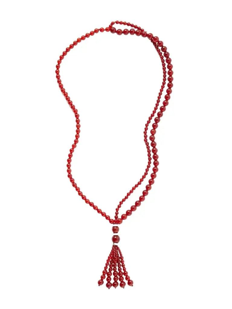 Le Sundial Venice Opera Tasseled Carnelian And Silver Necklace | Image 1 Le Sundial Venice Opera Tasseled Carnelian And Silver Necklace | Image 1