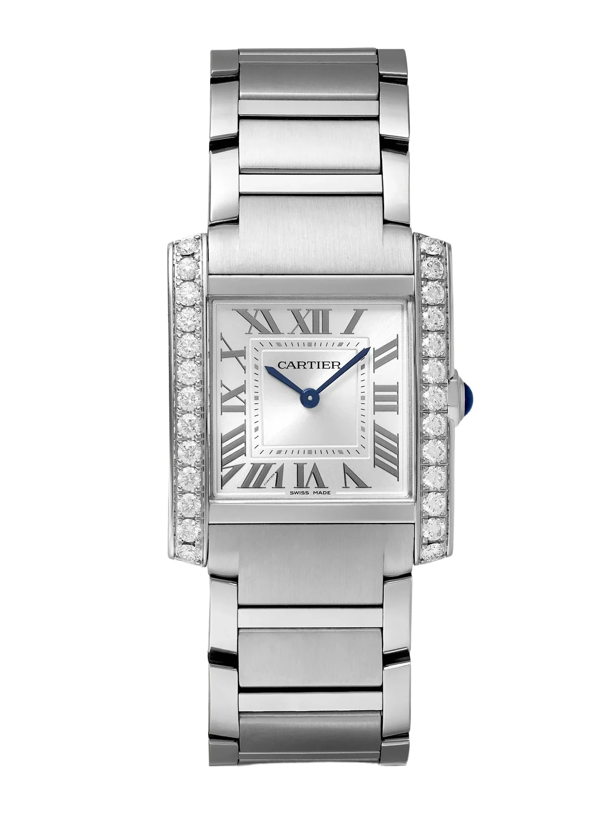 Tank Française Medium Stainless Steel Diamond Watch Tank Française Medium Stainless Steel Diamond Watch