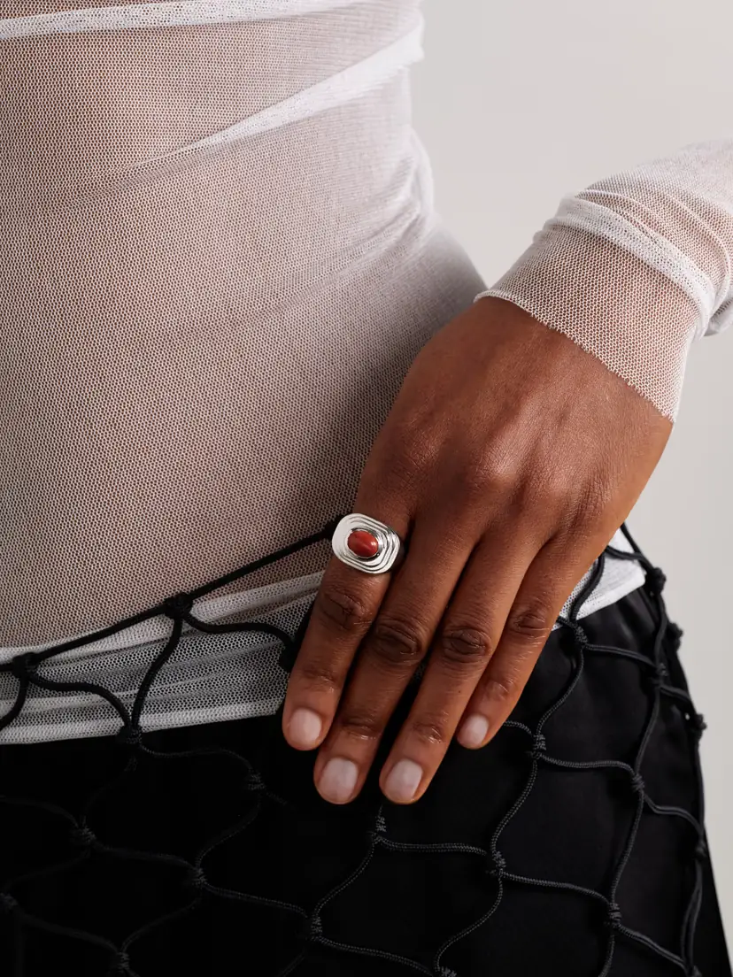 Le Sundial The Deco Silver Jasper Ring | Thumbnail 2 Le Sundial The Deco Silver Jasper Ring | Thumbnail 2