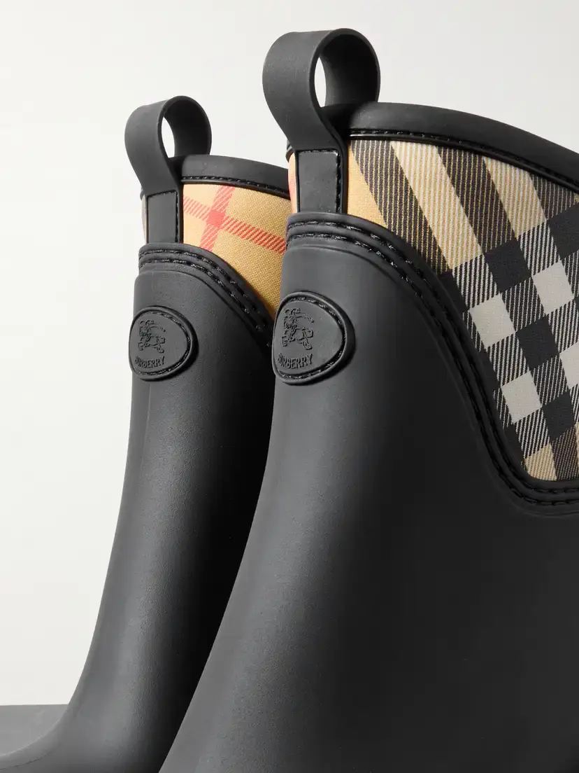 Burberry Marsh Stamp Checked Nylon-trimmed Rubber Ankle Boots | Thumbnail 4 Burberry Marsh Stamp Checked Nylon-trimmed Rubber Ankle Boots | Thumbnail 4