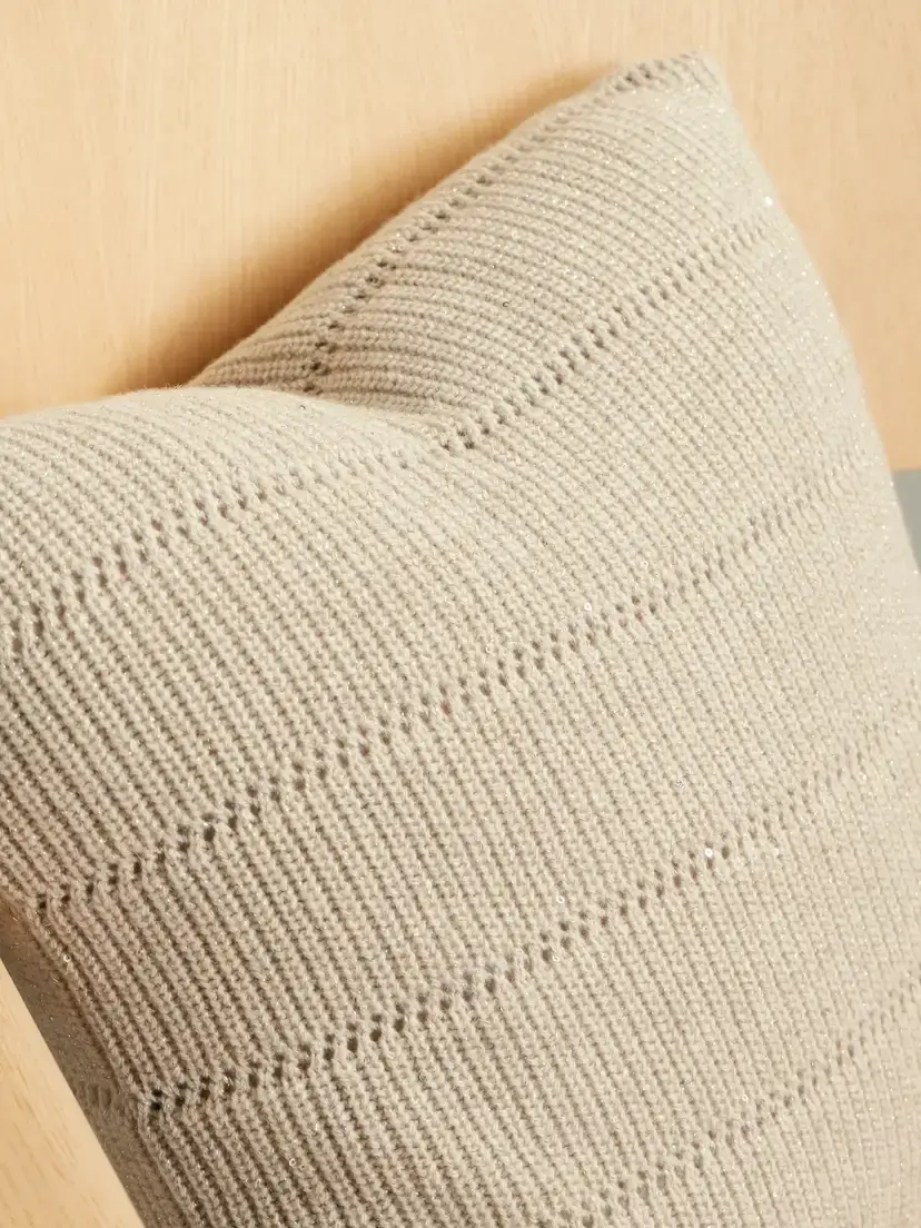 Brunello Cucinelli Sequin-embellished Metallic Ribbed-knit Pillow | Thumbnail 3 Brunello Cucinelli Sequin-embellished Metallic Ribbed-knit Pillow | Thumbnail 3