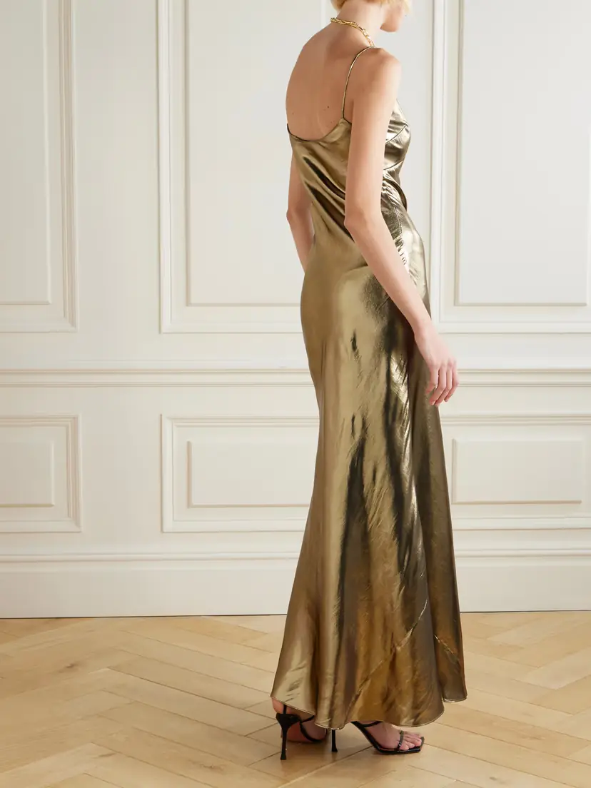 Self-Portrait Satin Maxi Dresss | Thumbnail 3 Self-Portrait Satin Maxi Dresss | Thumbnail 3