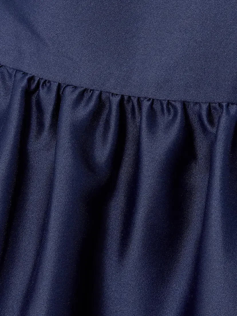 Self-Portrait Gathered Satin Midi Dress | Thumbnail 4