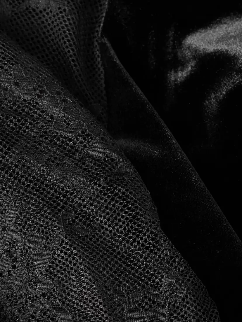 Self-Portrait Lace-paneled Velvet Maxi Dress | Thumbnail 4 Self-Portrait Lace-paneled Velvet Maxi Dress | Thumbnail 4