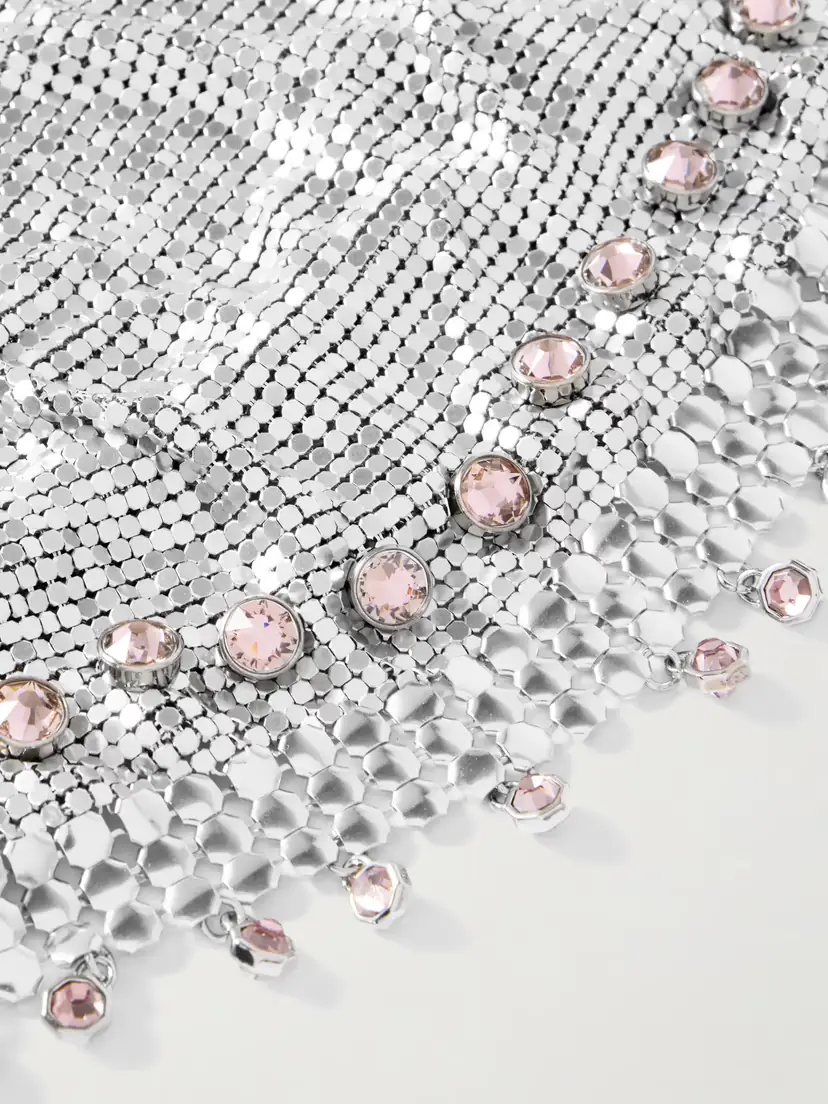 Rabanne Fringed Crystal-embellished Silver-tone Chainmail Hat | Thumbnail 3