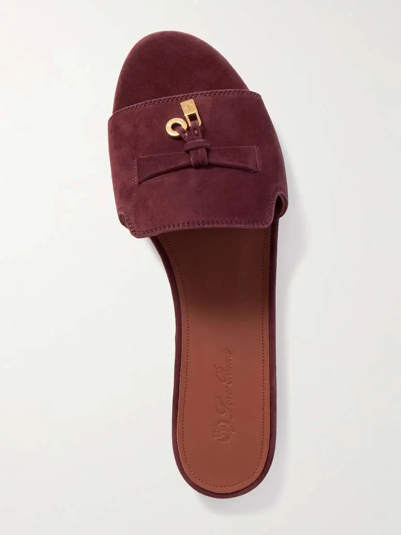 Loro Piana Summer Charms Suede Slides | Thumbnail 5 Loro Piana Summer Charms Suede Slides | Thumbnail 5
