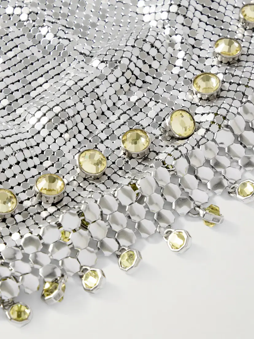 Rabanne Fringed Crystal-embellished Silver-tone Chainmail Hat | Thumbnail 3