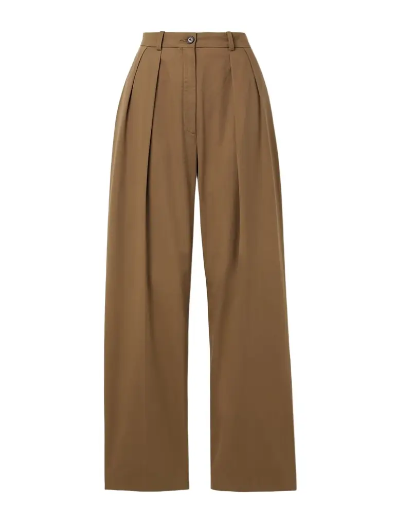 The Row Igor Cotton And Cashmere-blend Gabardine Wide-leg Pants | Image 1 The Row Igor Cotton And Cashmere-blend Gabardine Wide-leg Pants | Image 1