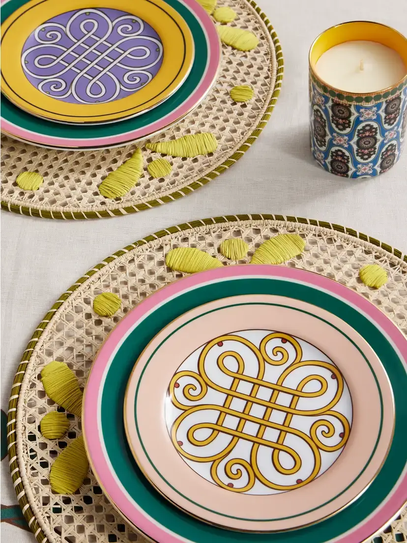 La DoubleJ Set Of Four Printed Porcelain Dessert Plates | Thumbnail 2 La DoubleJ Set Of Four Printed Porcelain Dessert Plates | Thumbnail 2