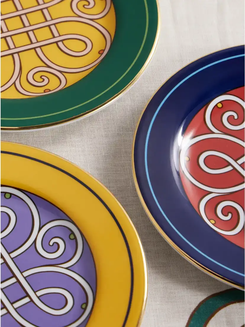 La DoubleJ Set Of Four Printed Porcelain Dessert Plates | Thumbnail 3 La DoubleJ Set Of Four Printed Porcelain Dessert Plates | Thumbnail 3