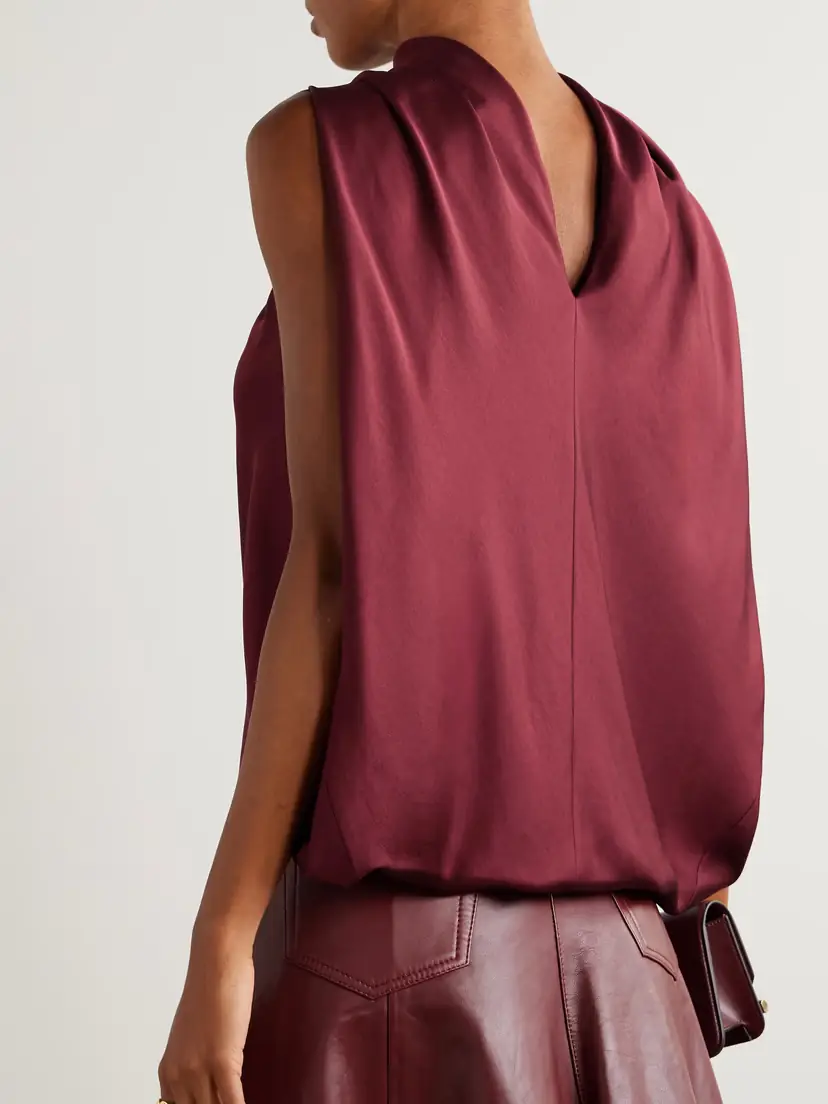 Simkhai Scarlett Cape-effect Draped Satin Top | Thumbnail 4