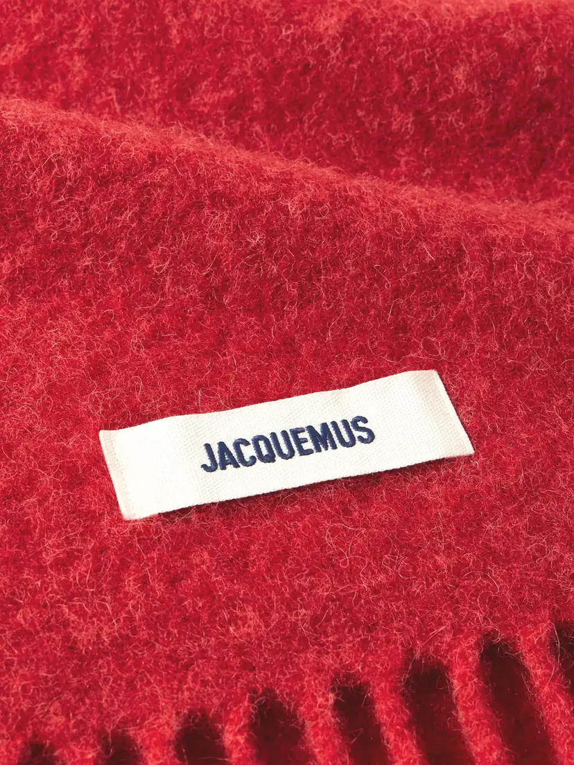 Jacquemus Fringed Appliquéd Brushed Knitted Scarf | Thumbnail 3 Jacquemus Fringed Appliquéd Brushed Knitted Scarf | Thumbnail 3