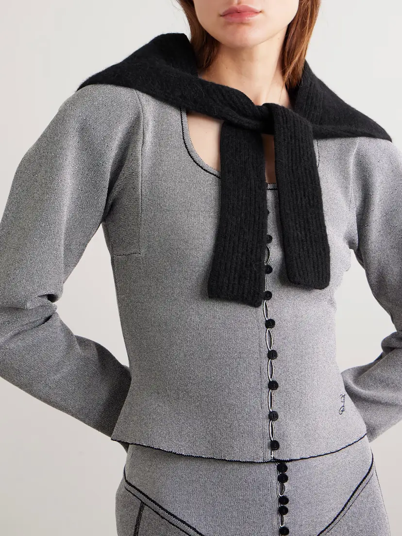 Jacquemus Logo-appliquéd Brushed-knit Scarf | Thumbnail 2