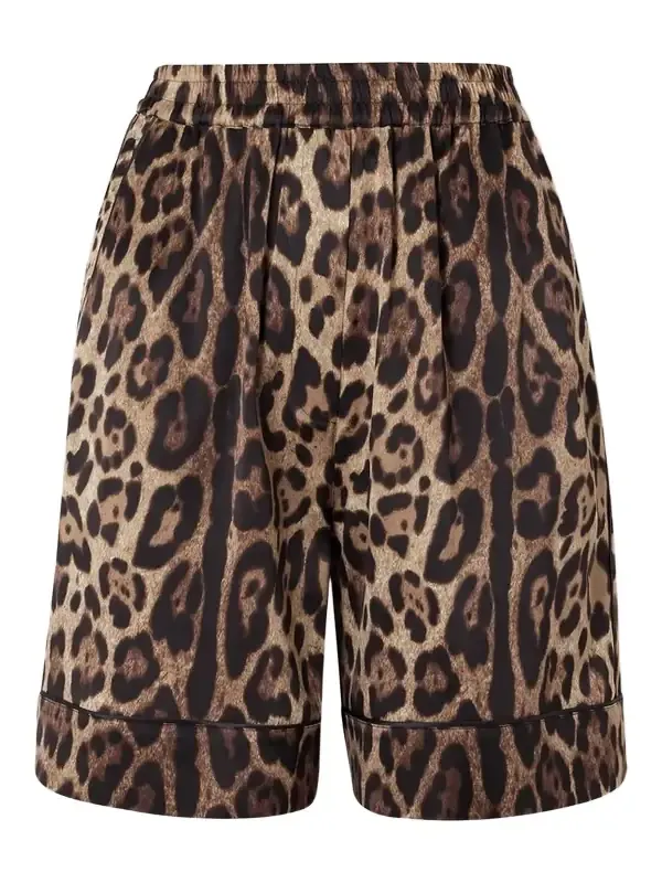 Leopard-print Silk-blend Satin Shorts Leopard-print Silk-blend Satin Shorts