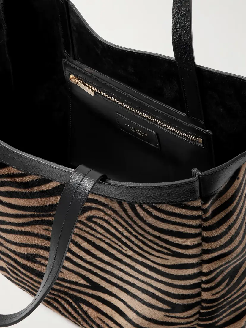 Nili Lotan Loren Medium Textured-leather Trimmed Zebra-print Calf Hair Tote | Thumbnail 5 Nili Lotan Loren Medium Textured-leather Trimmed Zebra-print Calf Hair Tote | Thumbnail 5