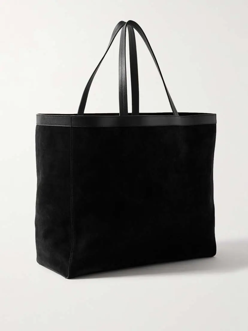 Nili Lotan Loren Leather-trimmed Suede Tote | Thumbnail 3 Nili Lotan Loren Leather-trimmed Suede Tote | Thumbnail 3