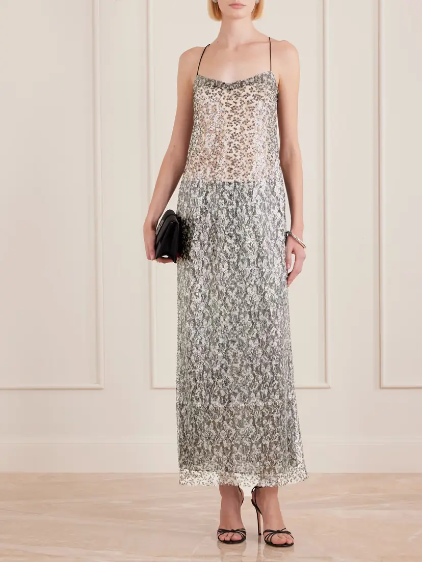 Christopher Esber Sequined Lace Midi Dress | Thumbnail 2