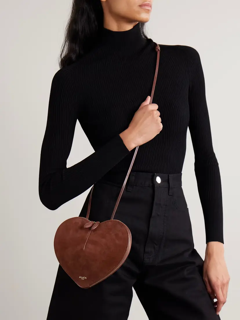 Alaïa Le Coeur Suede And Leather Shoulder Bag | Thumbnail 2 Alaïa Le Coeur Suede And Leather Shoulder Bag | Thumbnail 2