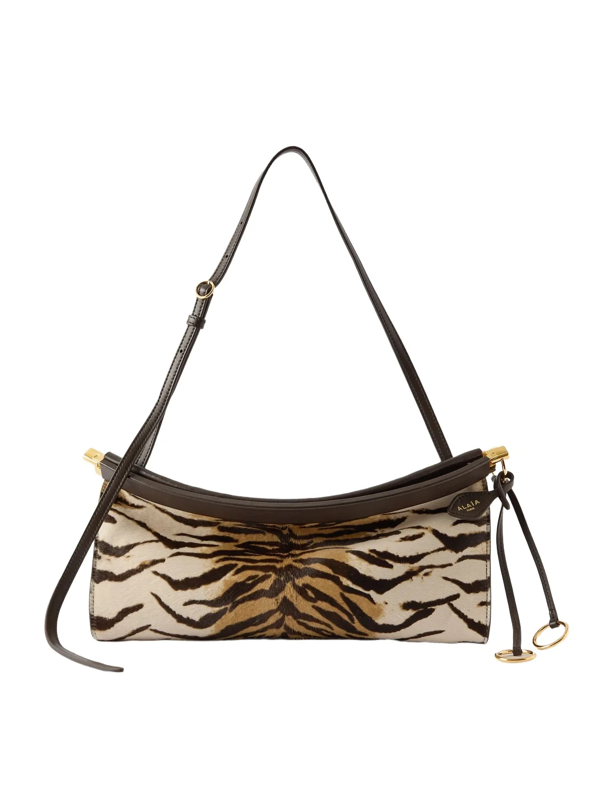 Le Click Ew Medium Tiger-print Calf Hair And Leather Shoulder Bag Le Click Ew Medium Tiger-print Calf Hair And Leather Shoulder Bag