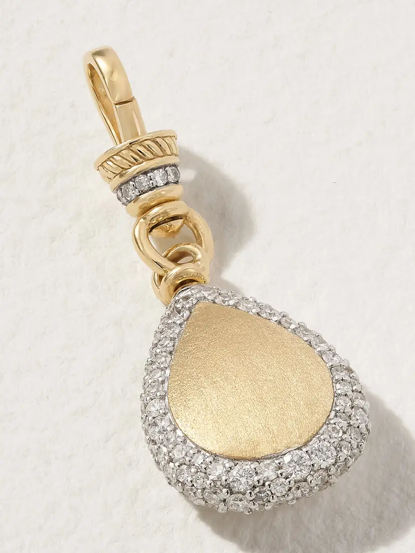 Lucy Delius Pear Pocket Watch Rhodium-plated 14-karat Gold Diamond Charm | Thumbnail 3 Lucy Delius Pear Pocket Watch Rhodium-plated 14-karat Gold Diamond Charm | Thumbnail 3