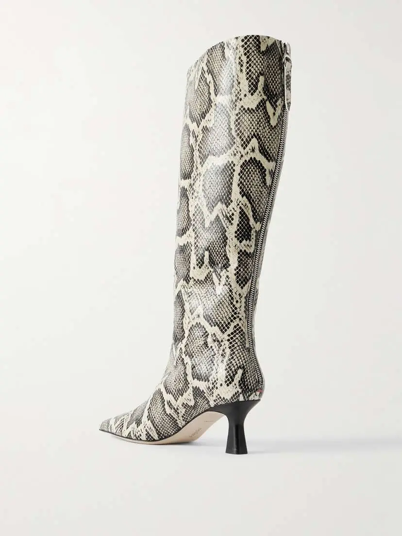 aeyde Klea Snake-effect Leather Knee Boots | Thumbnail 3