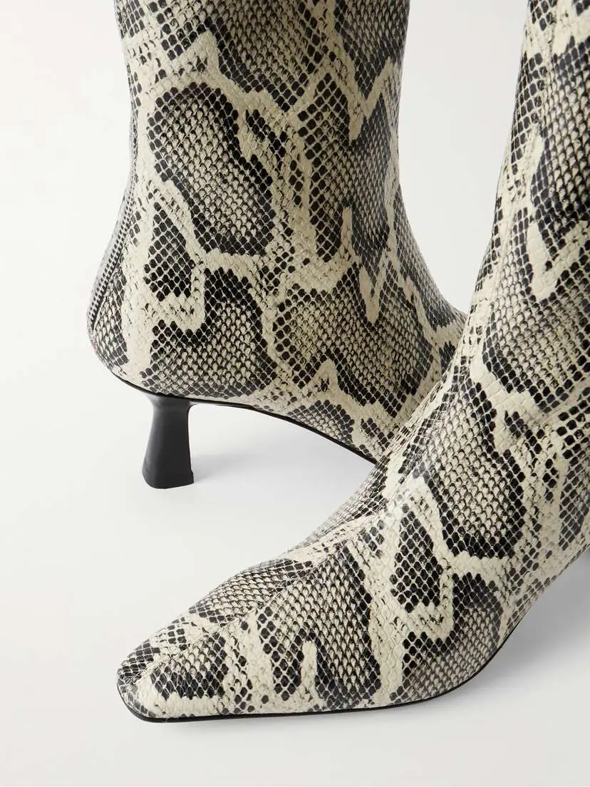 aeyde Klea Snake-effect Leather Knee Boots | Thumbnail 4
