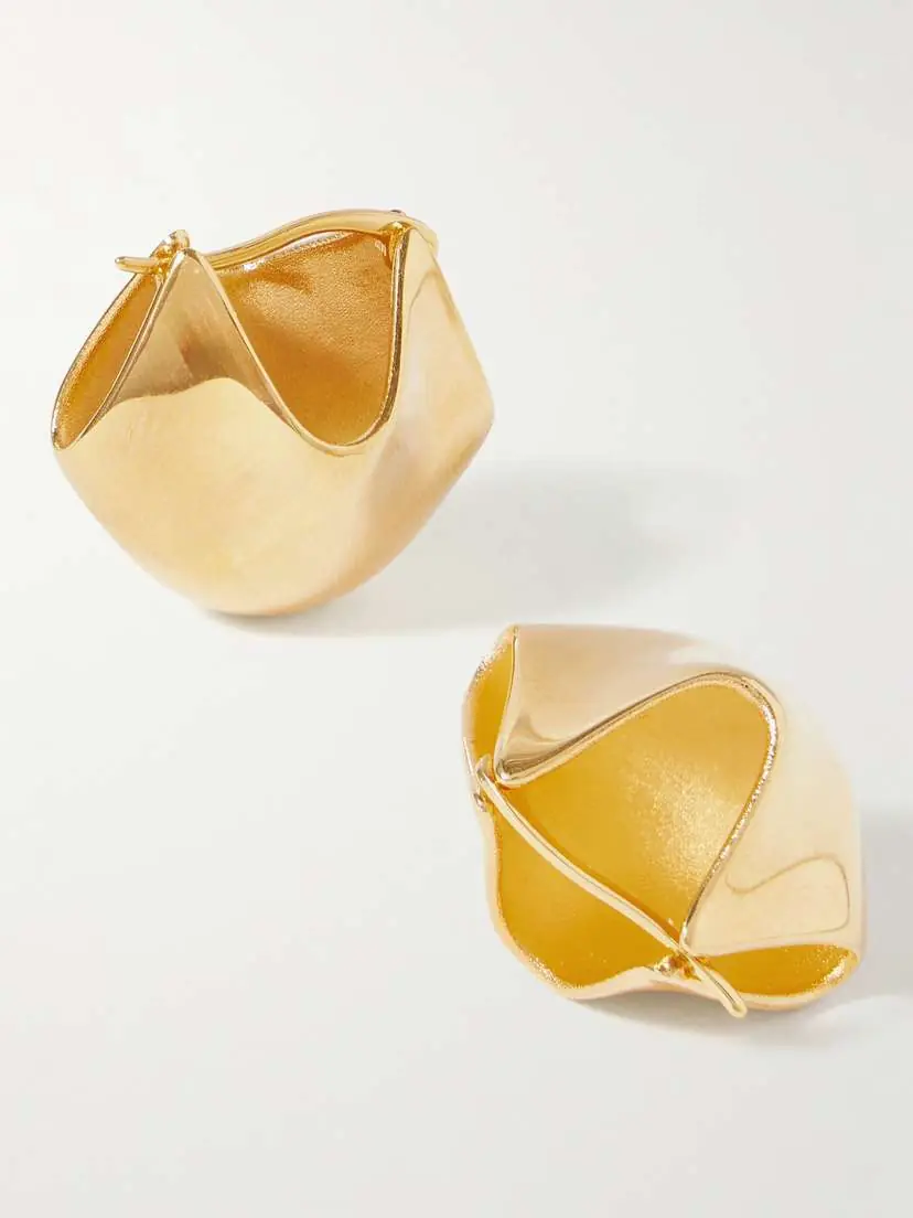 Khaite Lotus Small Gold-plated Earrings | Thumbnail 3 Khaite Lotus Small Gold-plated Earrings | Thumbnail 3
