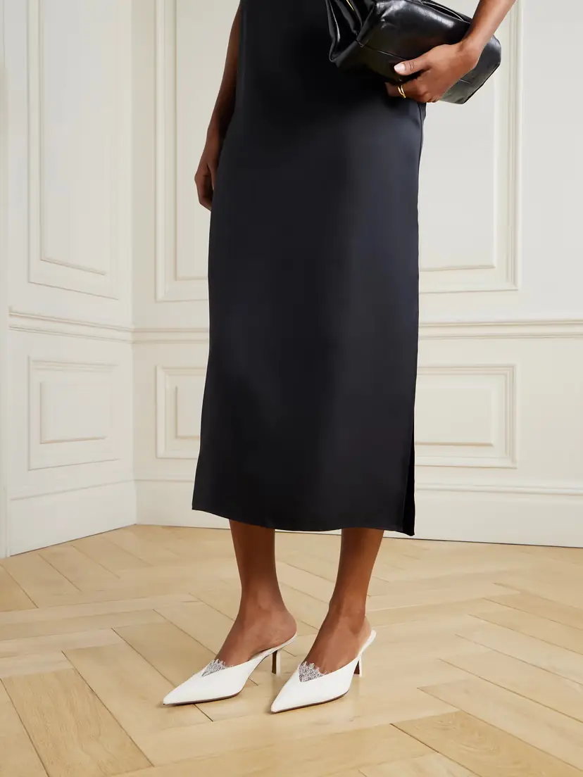 NEOUS Matar Lace-trimmed Crepe Mules | Thumbnail 2 NEOUS Matar Lace-trimmed Crepe Mules | Thumbnail 2