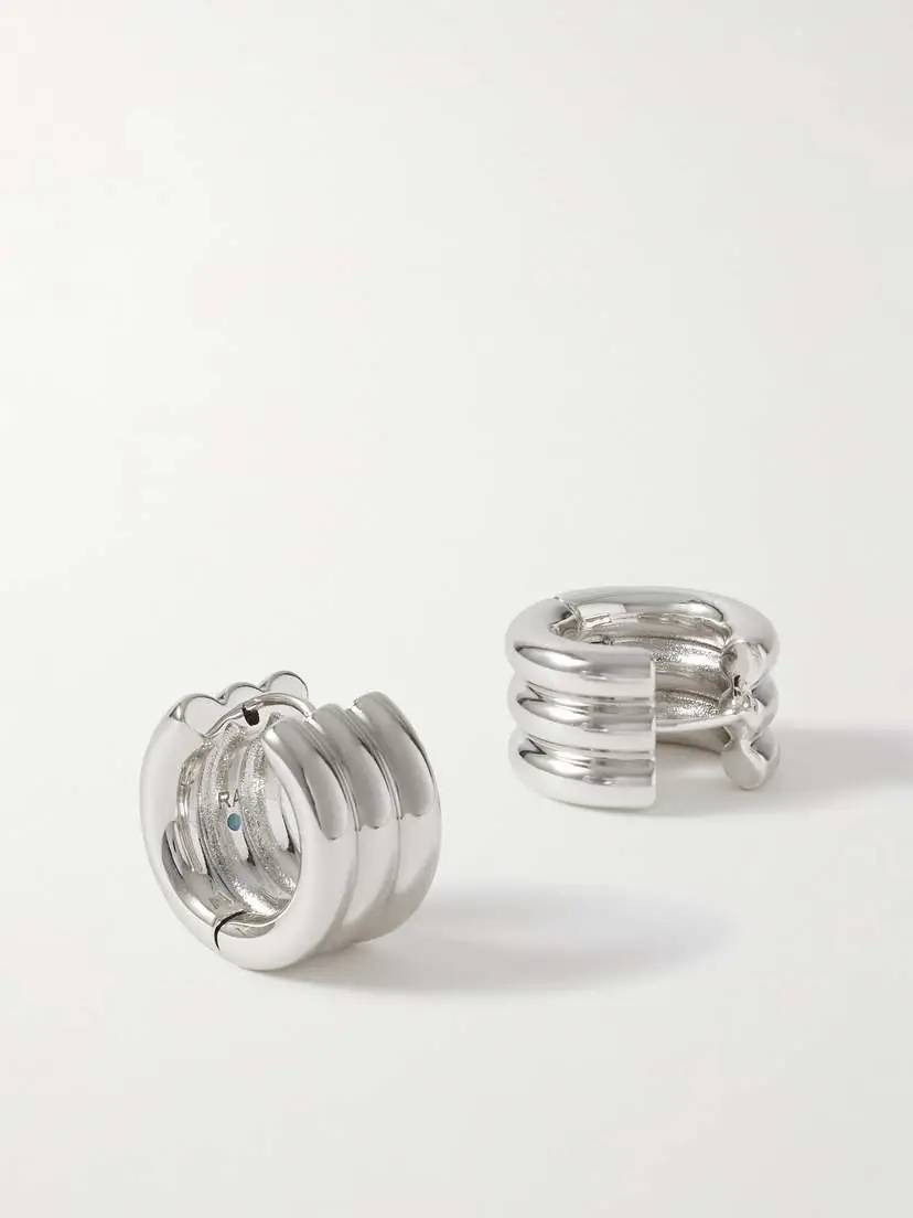 Roxanne Assoulin The Triple Tube Silver-tone Hoop Earrings | Thumbnail 3 Roxanne Assoulin The Triple Tube Silver-tone Hoop Earrings | Thumbnail 3