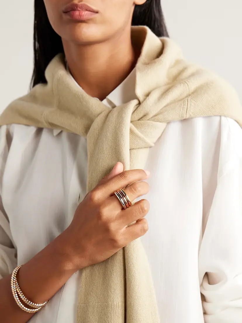 Roxanne Assoulin The Tubular Set Of Three Gold-, Rose Gold- And Silver-tone Rings | Thumbnail 2 Roxanne Assoulin The Tubular Set Of Three Gold-, Rose Gold- And Silver-tone Rings | Thumbnail 2