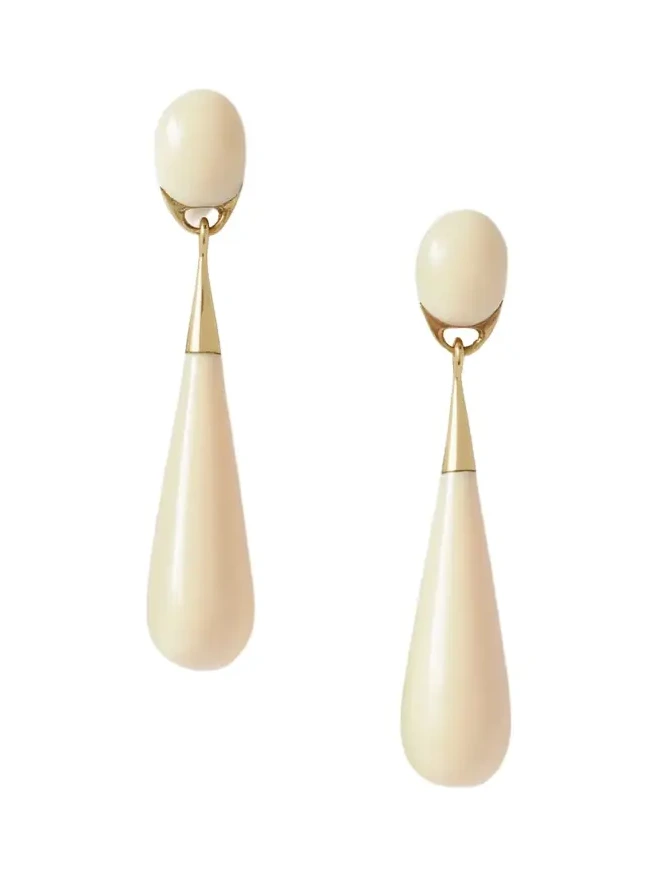 Dinosaur Designs Dew Drop Large Gold-tone Resin Earrings