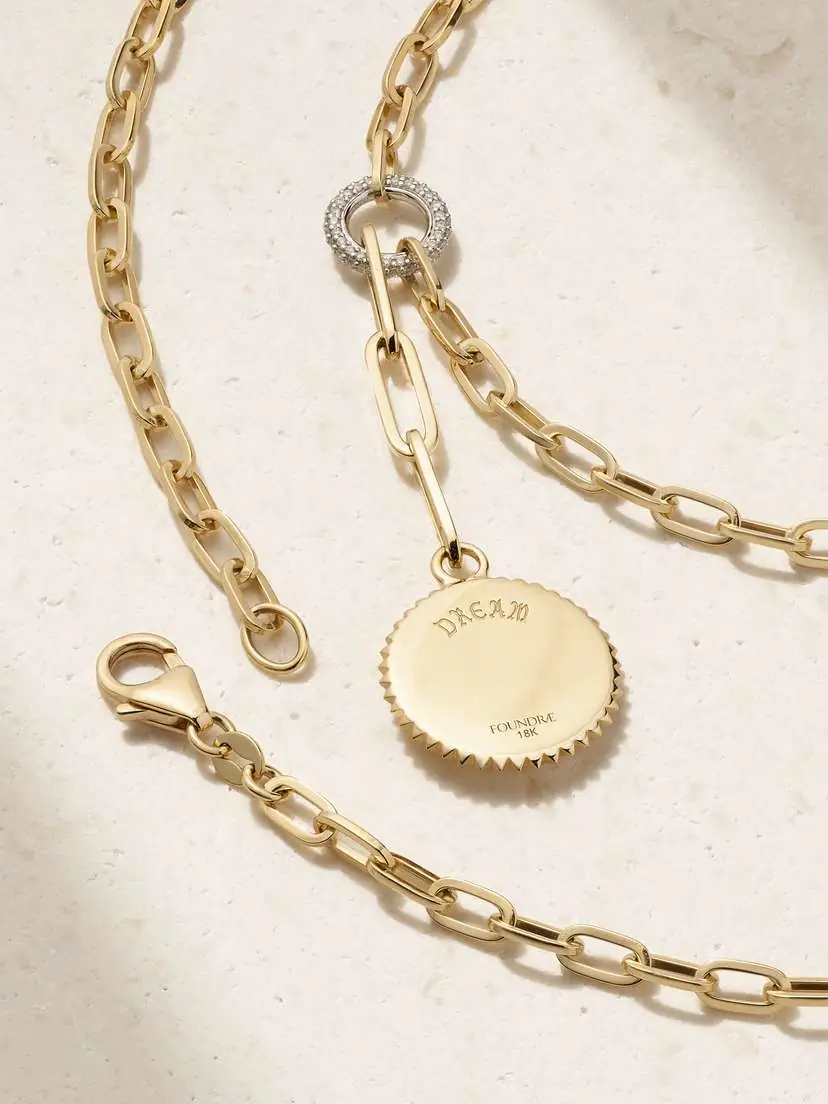 Foundrae Dream + Refined Clip 18-karat Yellow And White Gold Diamond Necklace | Thumbnail 3 Foundrae Dream + Refined Clip 18-karat Yellow And White Gold Diamond Necklace | Thumbnail 3