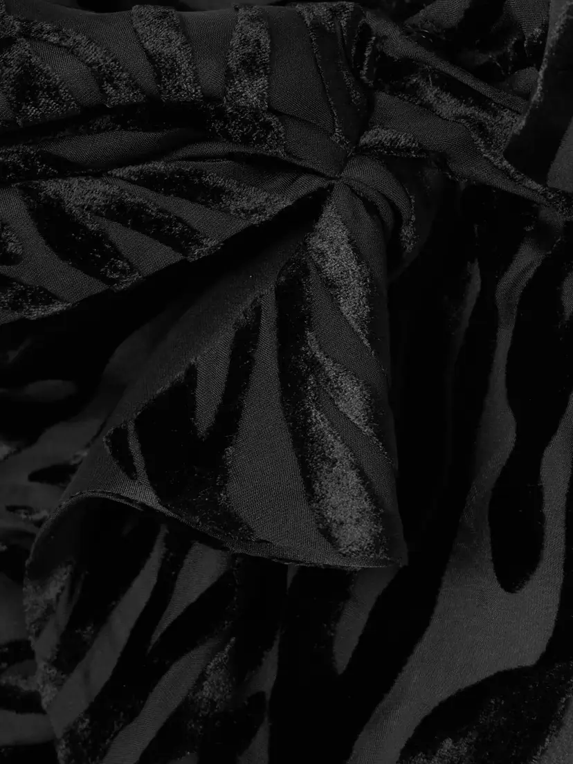 Isabel Marant Cyane Asymmetric Gathered Devoré-velvet Dress | Thumbnail 4