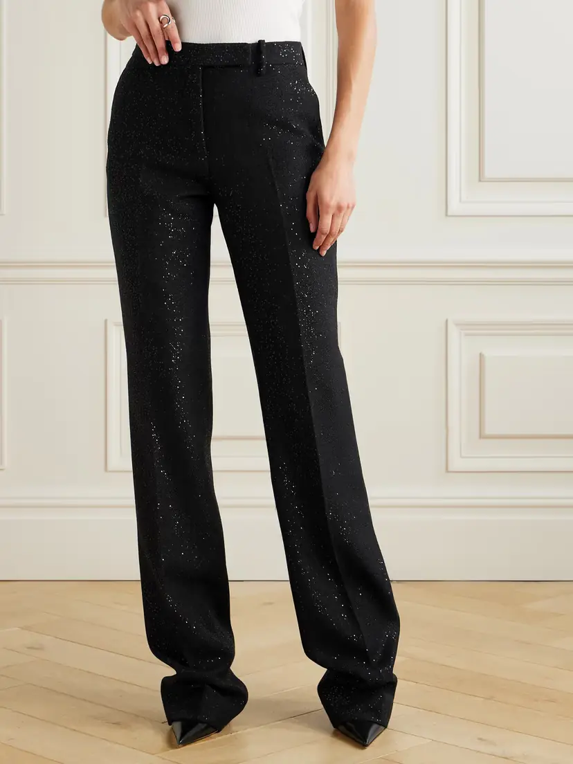 Tom Ford Sequin-embellished Wool-blend Twill Straight-leg Pants | Thumbnail 3 Tom Ford Sequin-embellished Wool-blend Twill Straight-leg Pants | Thumbnail 3