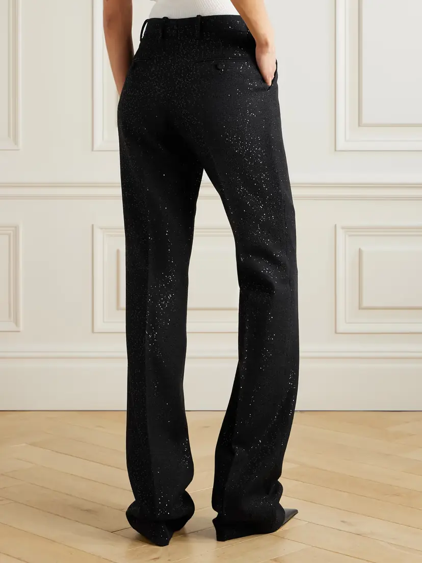 Tom Ford Sequin-embellished Wool-blend Twill Straight-leg Pants | Thumbnail 4 Tom Ford Sequin-embellished Wool-blend Twill Straight-leg Pants | Thumbnail 4