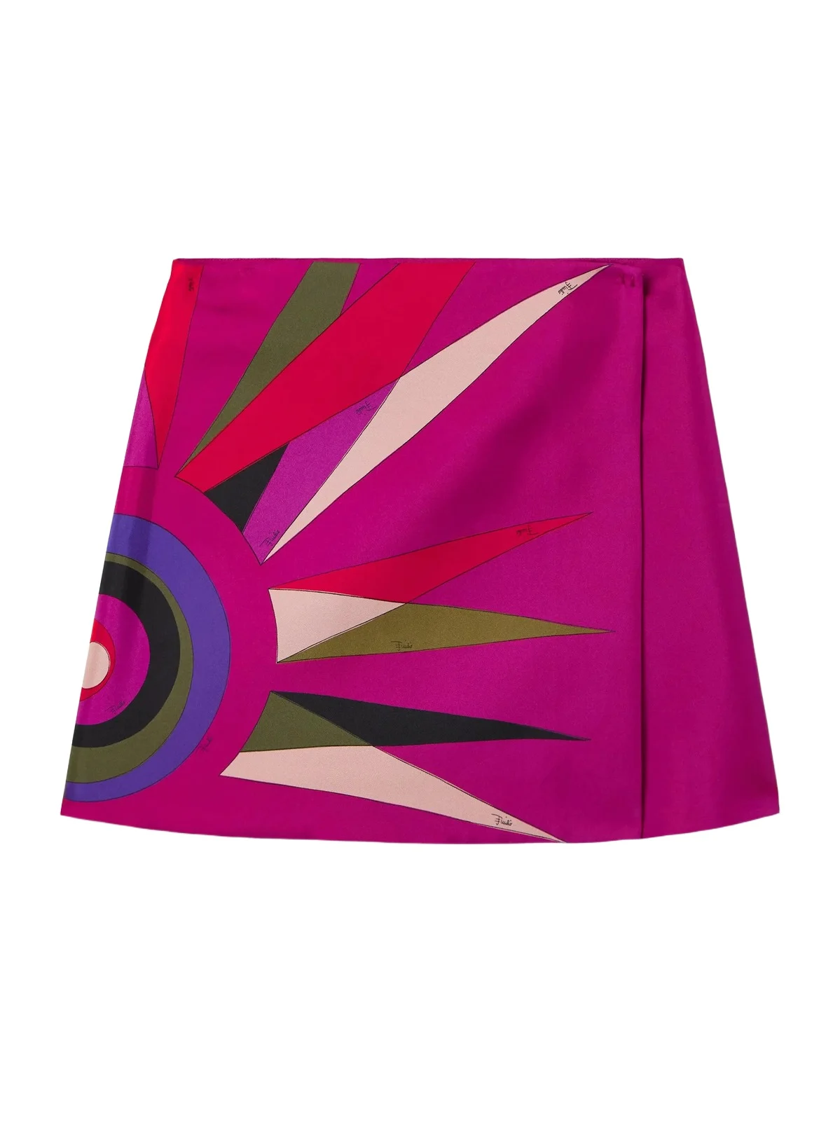 Wrap-effect Printed Silk-twill Mini Skirt Wrap-effect Printed Silk-twill Mini Skirt