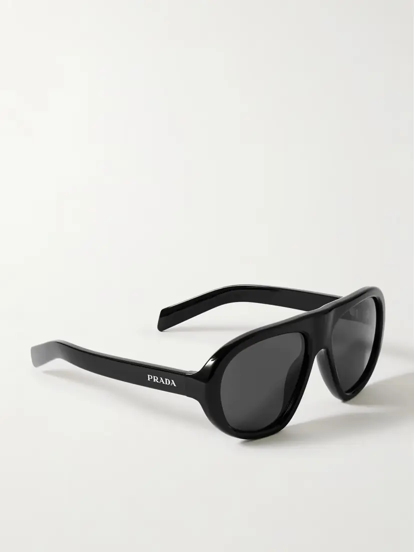 PRADA EYEWEAR Oversized Aviator-style Acetate Sunglasses | Thumbnail 3