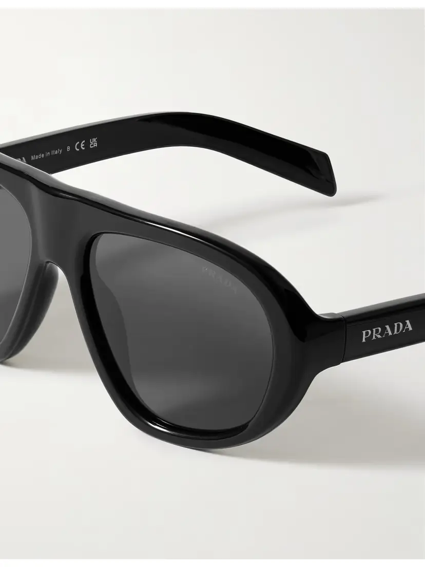 PRADA EYEWEAR Oversized Aviator-style Acetate Sunglasses | Thumbnail 4