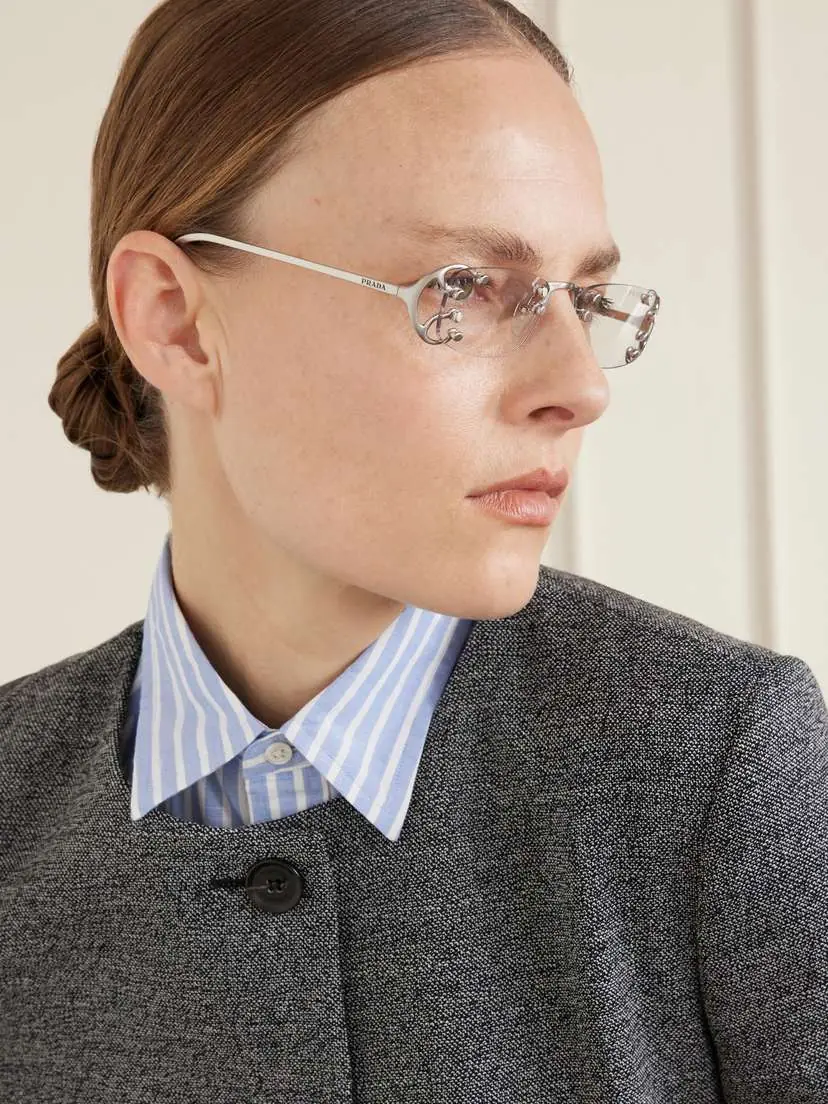 PRADA EYEWEAR Square-frame Silver-tone Optical Glasses | Thumbnail 5 PRADA EYEWEAR Square-frame Silver-tone Optical Glasses | Thumbnail 5