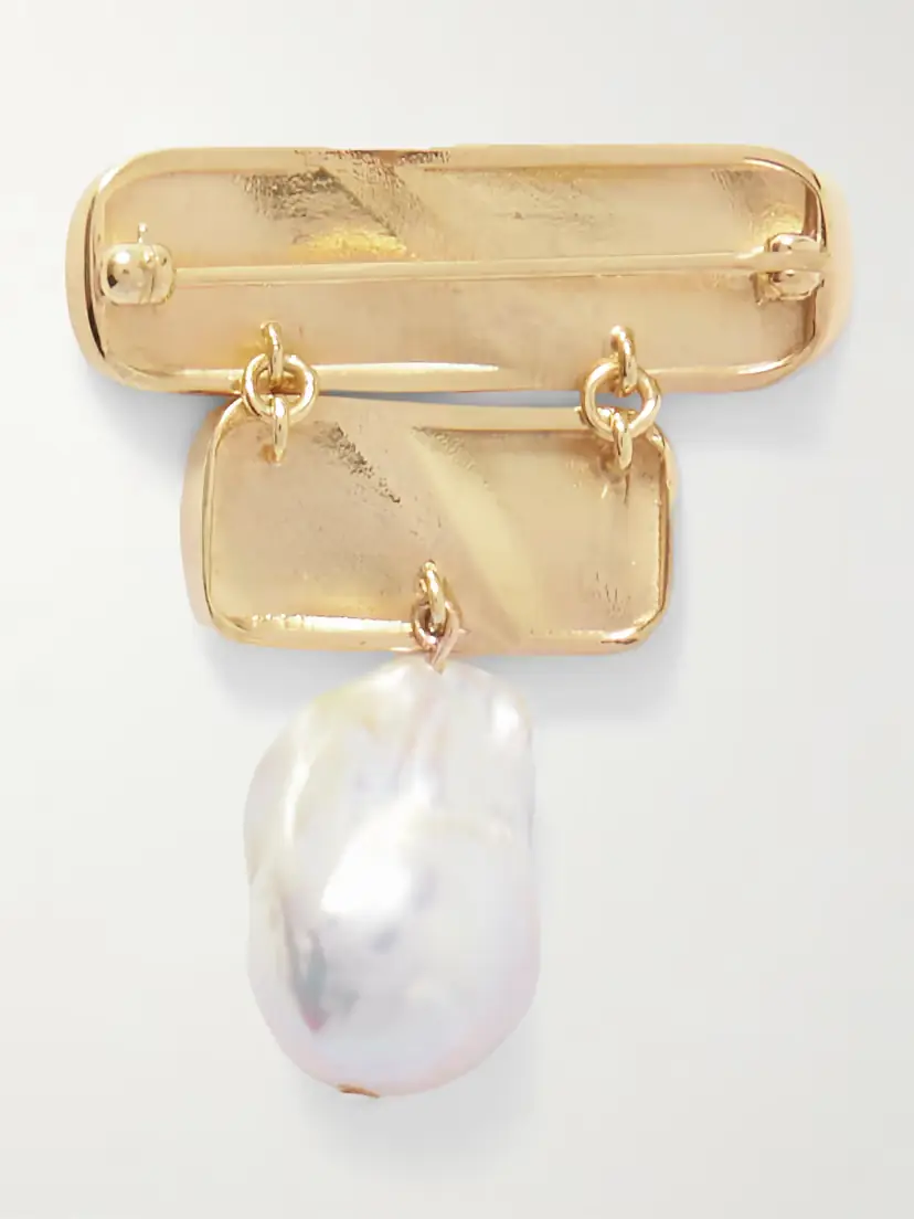 AGMES Ilona Recycled Gold Vermeil Pearl Brooch | Thumbnail 3 AGMES Ilona Recycled Gold Vermeil Pearl Brooch | Thumbnail 3