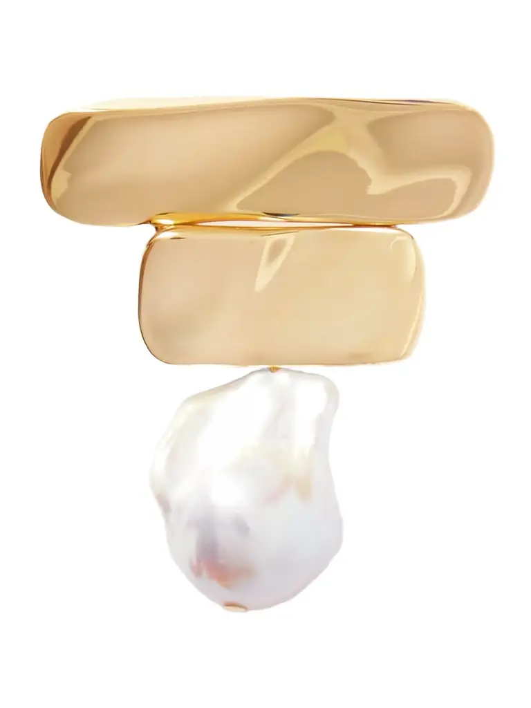Ilona Recycled Gold Vermeil Pearl Brooch Ilona Recycled Gold Vermeil Pearl Brooch