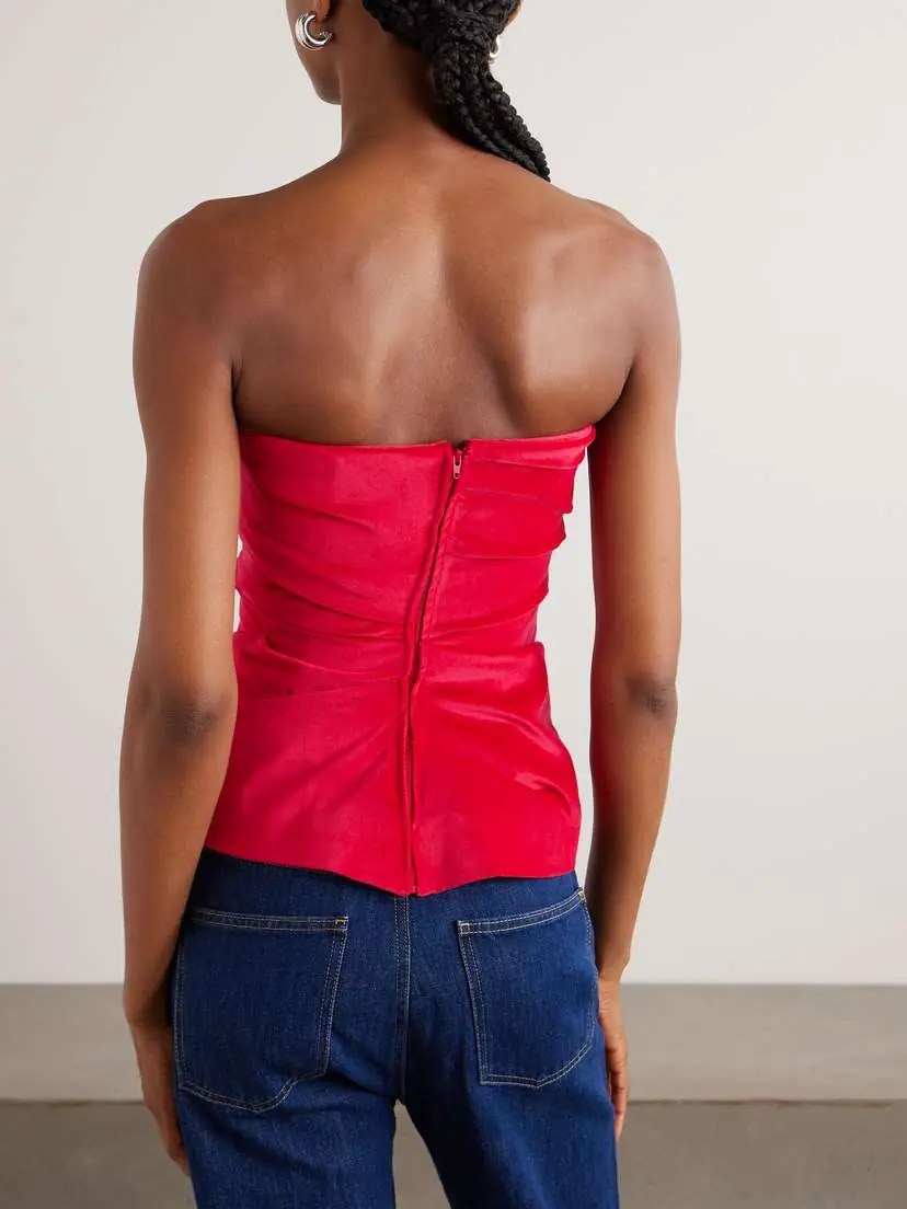 Tove Izel Stretch-cotton And Modal-blend Velvet Bandeau Top | Thumbnail 3 Tove Izel Stretch-cotton And Modal-blend Velvet Bandeau Top | Thumbnail 3
