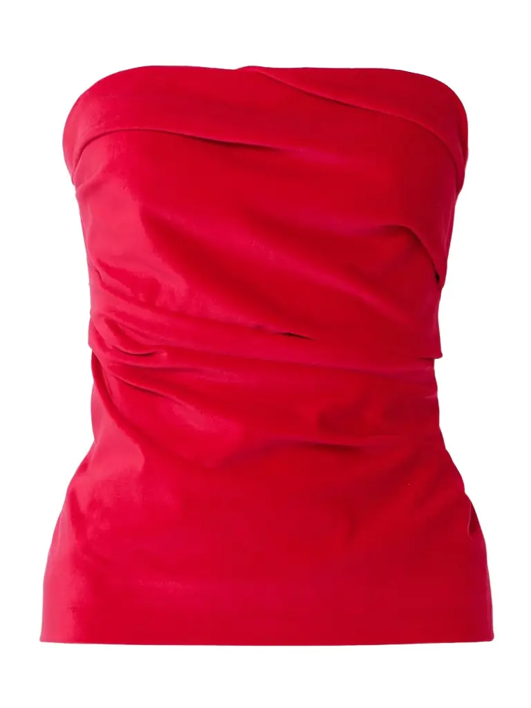 Tove Izel Stretch-cotton And Modal-blend Velvet Bandeau Top | Image 1 Tove Izel Stretch-cotton And Modal-blend Velvet Bandeau Top | Image 1