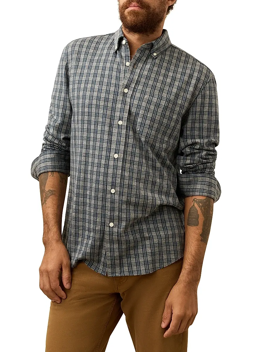 Faherty Brand Men's Coastline Plaid Knit Shirt | Thumbnail 3
