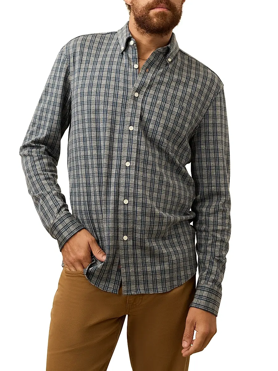 Faherty Brand Men's Coastline Plaid Knit Shirt