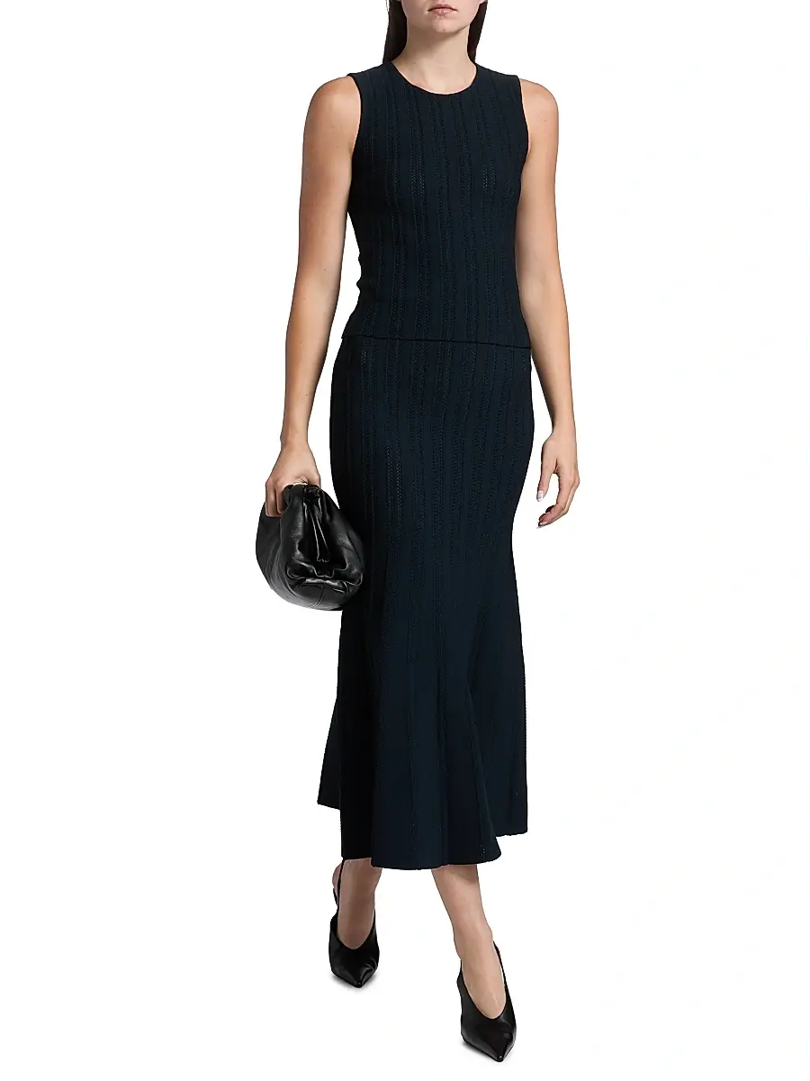 Adam Lippes Women's Lyra Rib-Knit Jacquard Maxi Skirt | Thumbnail 2 Adam Lippes Women's Lyra Rib-Knit Jacquard Maxi Skirt | Thumbnail 2